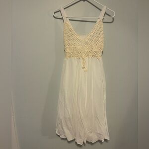 Cream Crochet Top Dress